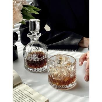 ins風歐式冷萃咖啡可疊玻璃杯威士忌酒杯果酒瓶杯壺套裝冷泡茶杯