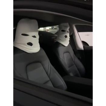 適用於寶馬個性搞怪汽車頭枕頭套車用座套車內靠枕特斯拉賓士用