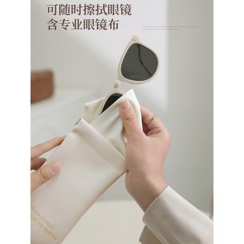 眼鏡袋女防壓便攜墨鏡太陽鏡收納盒高階感小巧眼鏡盒彈片眼睛包套