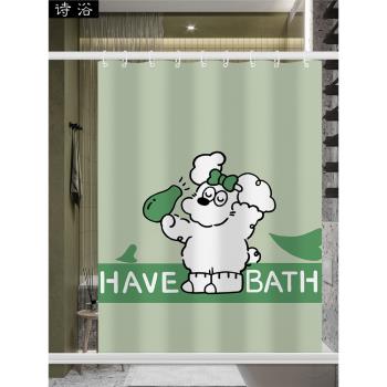 卡通套裝防水防霉窗戶日式浴室簾