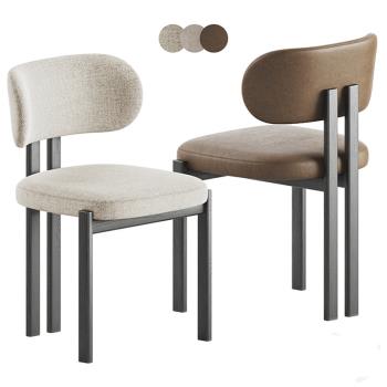 現代簡約實木布藝餐椅北歐設計師軟裝家用靠背椅書房書桌椅梳妝椅