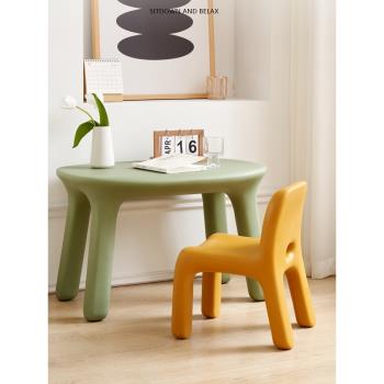北歐兒童學習桌椅防撞環保塑料小戶型學習桌子臥室書桌戶外小板凳