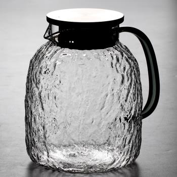 耐熱玻璃冷水壺樹紋家用涼水壺大容量耐高溫玻璃壺泡茶壺水杯套裝