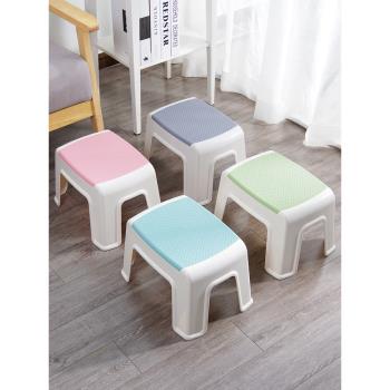 加厚塑料凳子家用小凳子簡約膠凳子客廳餐桌椅子茶幾凳防滑小板凳