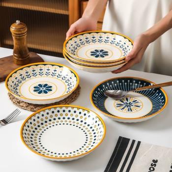 網紅高顏值盤子日式盤子菜盤家用陶瓷餐盤水果盤簡約ins餐具盤子