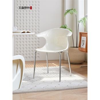 艾森朗特亞克力餐椅家用簡約現代透明靠背凳北歐設計師奶茶店椅子