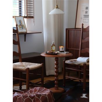 陶野商店 | 中古vintage復古實木邊幾咖啡桌法式小圓桌沙發陽臺桌