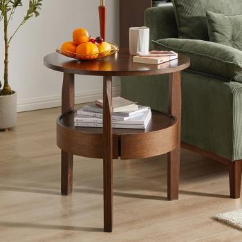 客廳茶幾簡約網紅邊幾小圓桌創意家居角幾小戶型實木邊桌小桌子