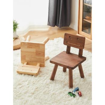 實木兒童可愛小凳子機器人靠背椅家用寶寶卡通矮凳木頭換鞋小板凳