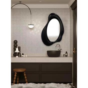 鏡子不規則造型浴室鏡現代異形網紅化妝鏡 LED智能防霧衛生間掛鏡