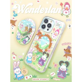 JOEJOE原創愛麗絲夢遊仙境適用15蘋果iPhone14pro max磁吸magsafe手機殼15Pro保護殼13手機套12可愛少女卡通
