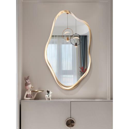  LOVESPEJO 拉絲金色矩形浴室鏡,適用於壁掛梳妝台20 x 28 英吋(約50.8 x 60.2 公分),HD  玻璃牆鏡,適用於浴室鋁合金框架壁掛式鏡子,水平或垂直懸掛