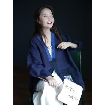 設計棉麻中式盤扣禪意茶服文藝