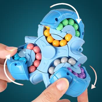 兒童益智玩具智力開發魔方動腦6歲8互通魔珠六面旋轉指尖魔豆陀螺