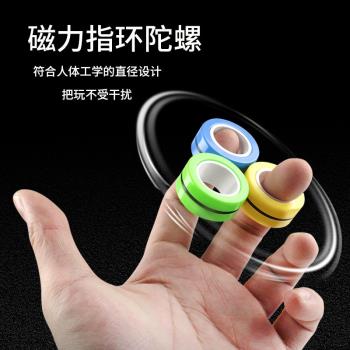 磁性圓環指尖解壓磁力手環戒指玩具科技感禮物抖音同款手指陀螺