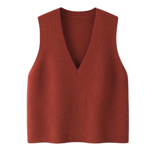 絨生緣羊絨衫女V領針織套頭馬甲背心內蒙古外穿春秋新款寬松坎肩