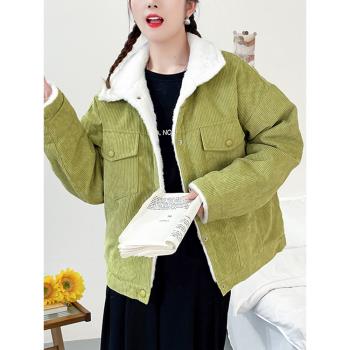 初高中學生寬松小個子燈芯絨外套