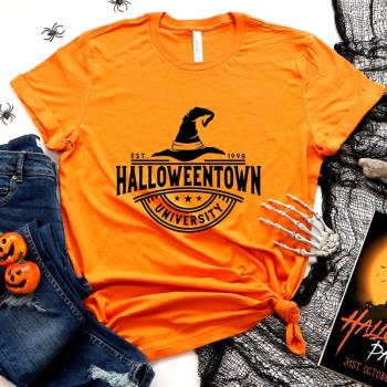 Halloweentown Halloween T Shirts南瓜衫萬圣節服裝女寬松純棉