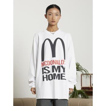 麥當勞原創設計印花T恤寬松標語