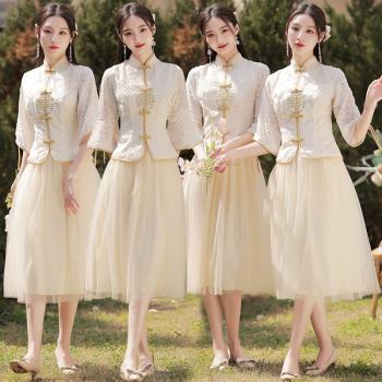 姐妹團中國風婚禮大碼顯瘦伴娘服