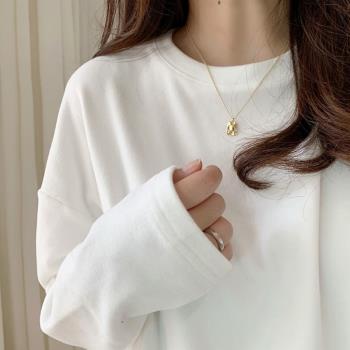 衛衣德絨女秋冬加厚寬松打底衫