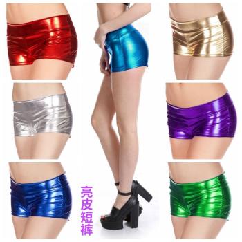 夜店漆皮亮面表演服鋼管舞短褲