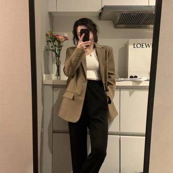 外套女韓國秋季棕色氣質小西裝
