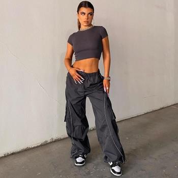 Jogging Women Pants Overalls Sporty Casual Trousers Loose Y2