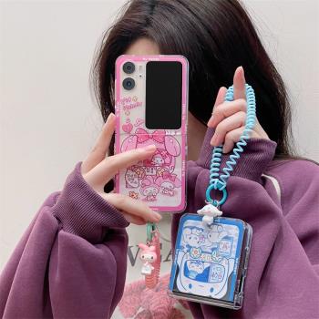 OPPOFindN3Flip手機殼新款oppo折疊屏find n2flip可愛卡通玉桂狗美樂蒂手鏈N3 Flip硬殼