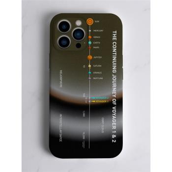 NASA旅行者1號2號時間線手機殼適用蘋果15Promax宇宙遨游太空iPhone14新款個性小眾小米13全包鏡頭防摔軟紅米