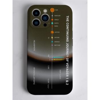 NASA旅行者1號2號時間線手機殼適用蘋果15Promax宇宙遨游太空iPhone14新款個性小眾小米13全包鏡頭防摔軟紅米