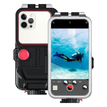 適用于蘋果13ProMax潛水手機殼高清iPhone12水下拍照攝像浮潛XR防水保護套全包防水40米抗壓防爆水肺專用