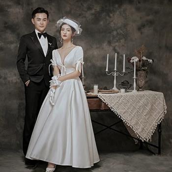 現貨韓式婚紗攝影服裝拍照古裝復古寫真影樓油畫扎染背景布不反光