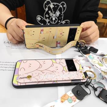 適用Google谷歌Pixel7 Pro手機殼繪畫花指環簡約小紅書外殼超薄