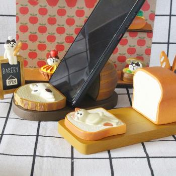 創意日式Zakka面包手機座貓咪手機支架平板IPAD支架INS可愛禮物