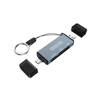 Typec高速讀卡器USB多合一sd卡tf卡CF卡microSD卡三合一相機存儲卡手機OTG電腦攝像機記錄儀適用佳能尼康索尼