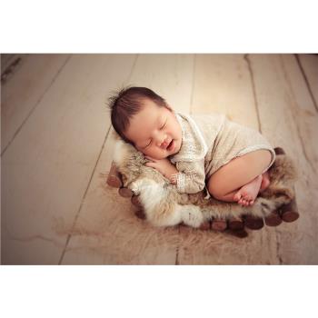【兔毛】兒童攝影新生兒背景毯寶寶拍照道具兔毛毯背景攝影布