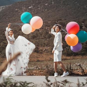 36寸氣球婚紗攝影道具新款影樓旅拍外景拍照個性寫真大氣球道具