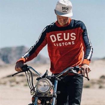 新款復古DEUS長袖摩托車速干衣機車服防曬T恤越野賽車摩旅騎行服