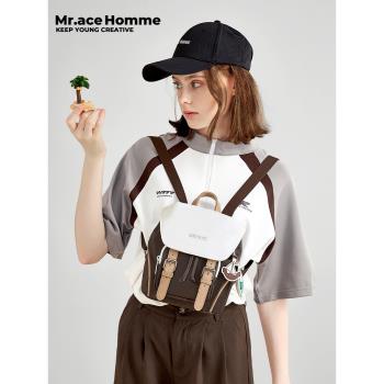 mrace航海系列 新款高顏值小眾背包女復古迷你雙肩包ins學生書包