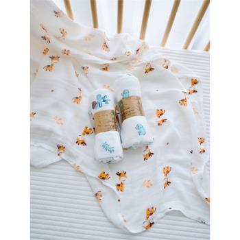 muslin~嬰兒包巾雙層竹棉紗布新生兒產房抱被寶寶空調蓋毯夏薄A類