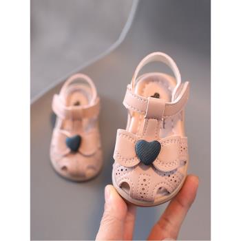 夏季0-12歲女寶寶公主防滑學步鞋