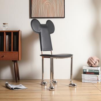 中古米奇椅餐椅家用客廳設計師藝術個性輕奢臥室靠背椅子兒童座椅