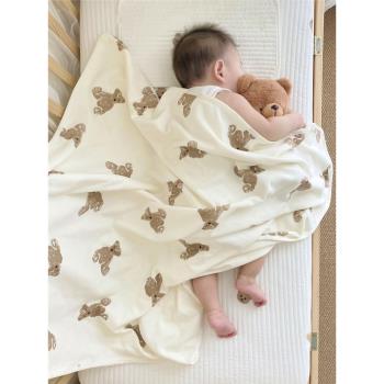 出口品質嬰兒加厚針織棉毯子純棉新生兒包巾防驚跳襁褓巾蓋毯抱被
