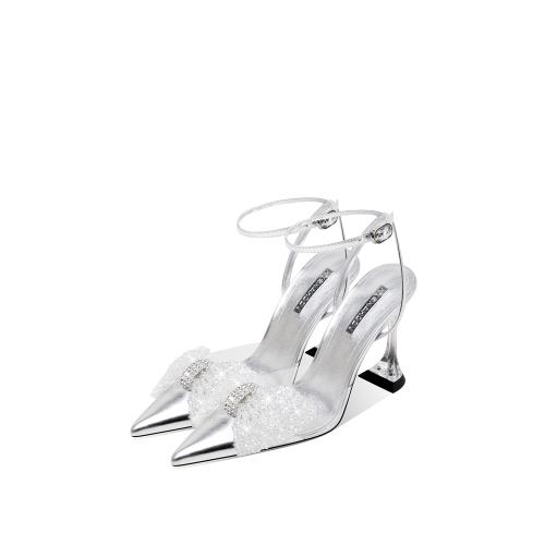 HOOV S/S小眾原創透明高跟涼鞋女夏季2026年細跟水晶蝴蝶結高跟鞋