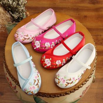 新款女童中國風繡花鞋