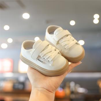 嬰兒鞋春季1一2歲幼兒軟底學步鞋寶寶小白鞋透氣防滑板鞋男童單鞋