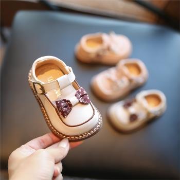 寶寶秋季學步鞋女童小童鞋子軟底公主鞋一歲真皮嬰兒單鞋洋氣皮鞋