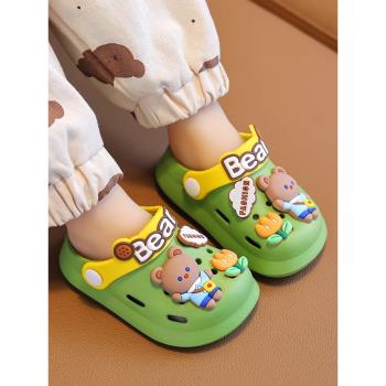 寶寶涼鞋男寶2023新款夏季兒童洞洞鞋嬰幼兒防滑軟底中小童涼拖鞋