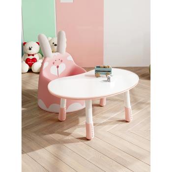 兒童花生桌可升降寶寶早教學習桌椅實木書桌幼兒園專用小桌子套裝